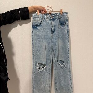 Wide Leg Blue Jeans